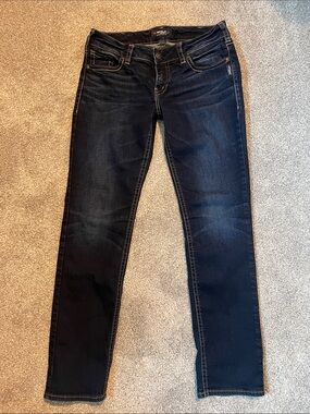 Silver Jeans Women’s Straight Cut Jeans - Dark Blue Indigo